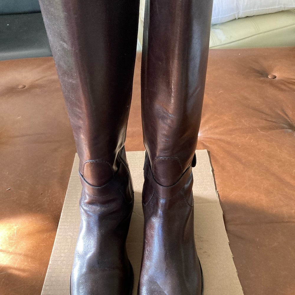 COLE HAAN 8B Knee high leather Nike air sole black